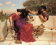 John William Godward The Old, Old Story oil painting on canvas